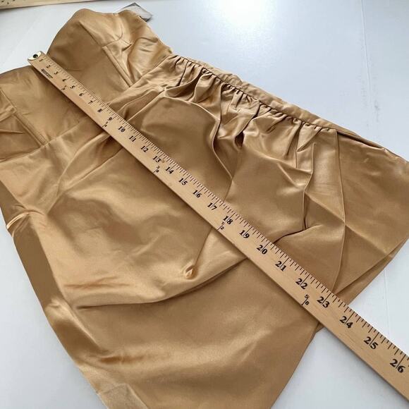 Naked Wardrobe The Statement Gold Bustier Strapless Fitted Dress NEW Women Sz S - Picture 3 of 9